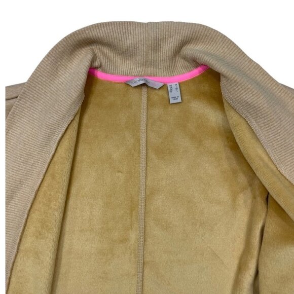 ISAAC MIZRAHI LIVE! Open Cardigan Duster Size Medium Tan Thick Knit Thigh Length - Picture 6 of 16